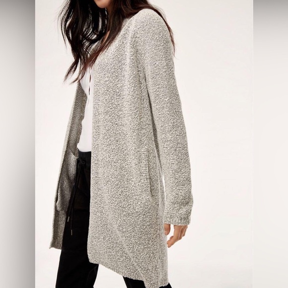 Aritzia Community gray marled long open cotton cardigan - XXS - Picture 4 of 7